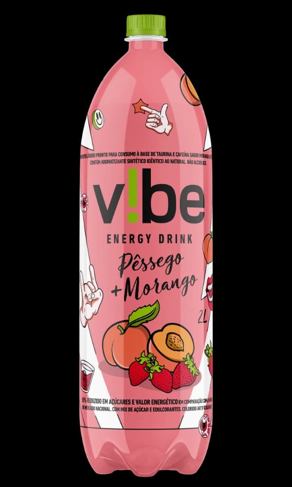 V!be Pêssego + Morango, 2 L